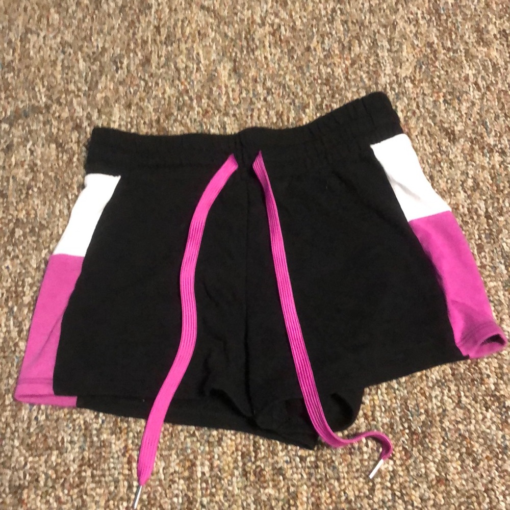 comfortable white and pink sweatpants shorts